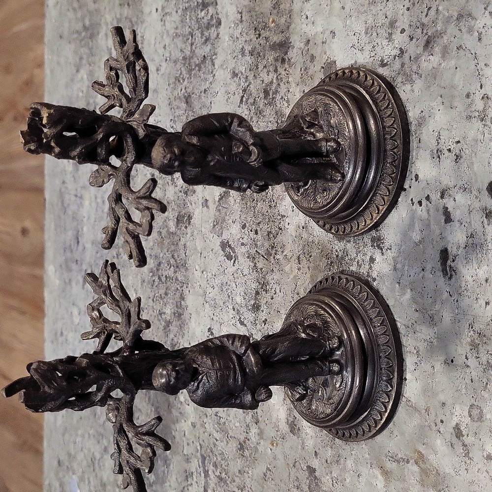 Pair of Antique Silver Plated Candlesticks